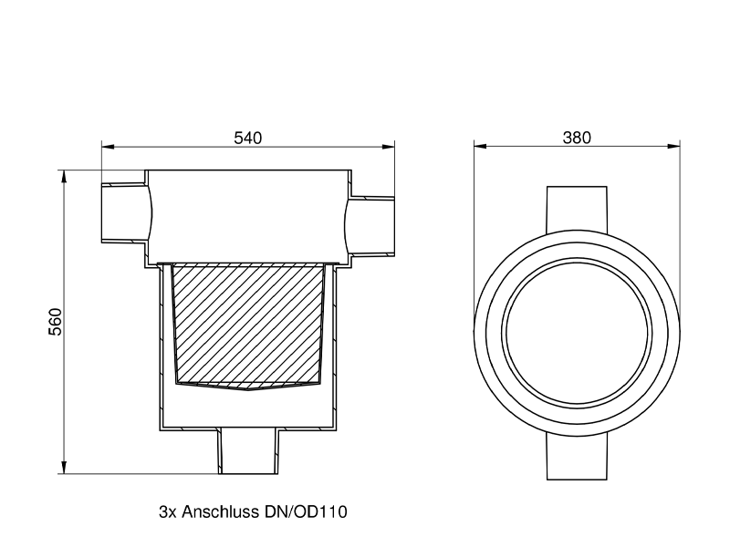 Maßzeichnung GEOfilter DN110