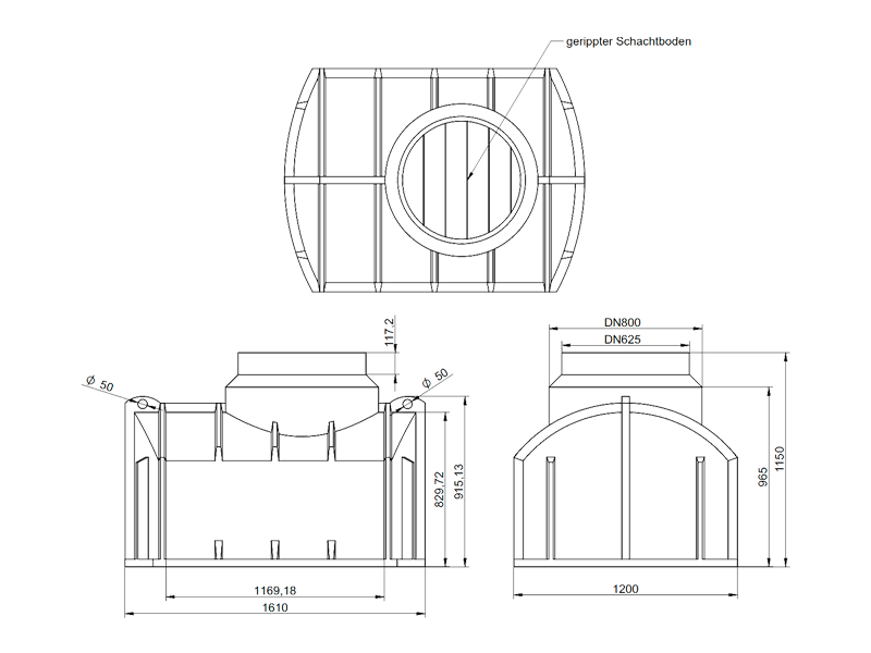 Maßzeichnung Technikschacht L