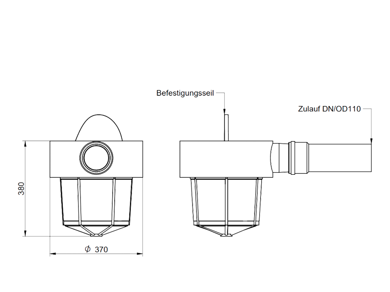 Maßzeichnung Universalfilter DN110