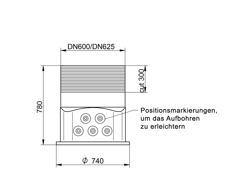 Maßzeichnung Kabelziehschacht GEO-CRS78