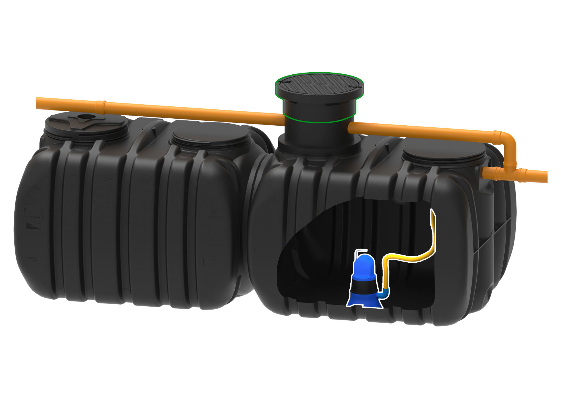 Retentionsanlage mit Flachtank & Pumpe