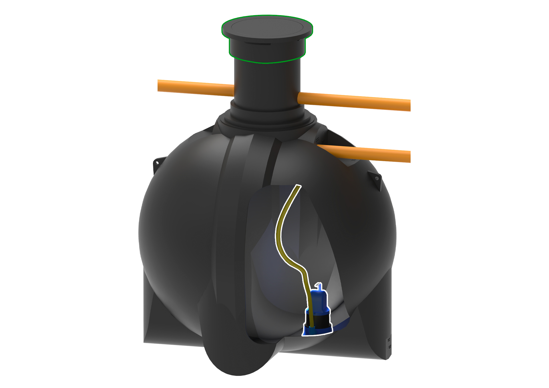 Retentionsanlage mit Kugeltank & Pumpe