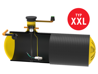Gartenanlage mit Poseidon Typ XXL Doppelwandtank  Ø2200 mm