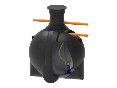 Retentionsanlage mit Kugeltank & Pumpe